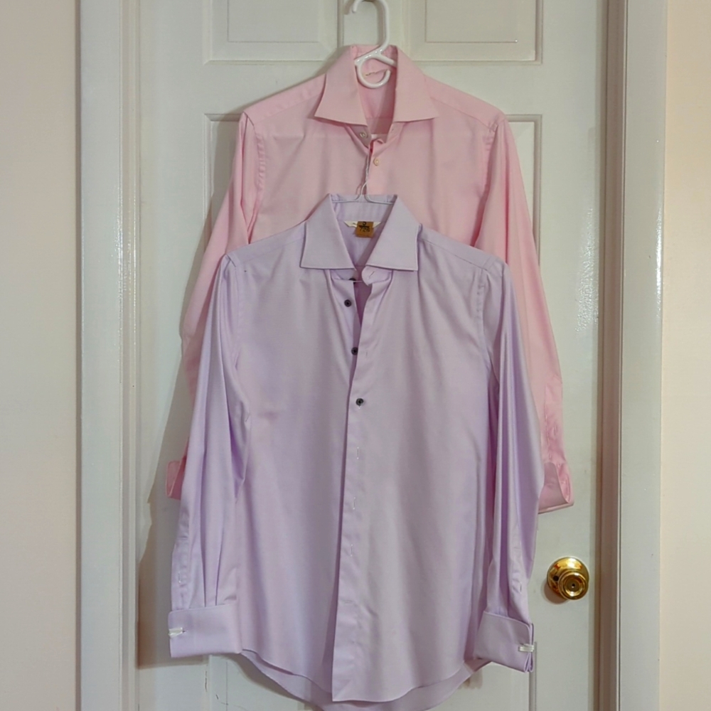 2 Royal Oxford Dress Shirts by Suit Supply 40-41 Chest 14.5 Neck (Very Good)